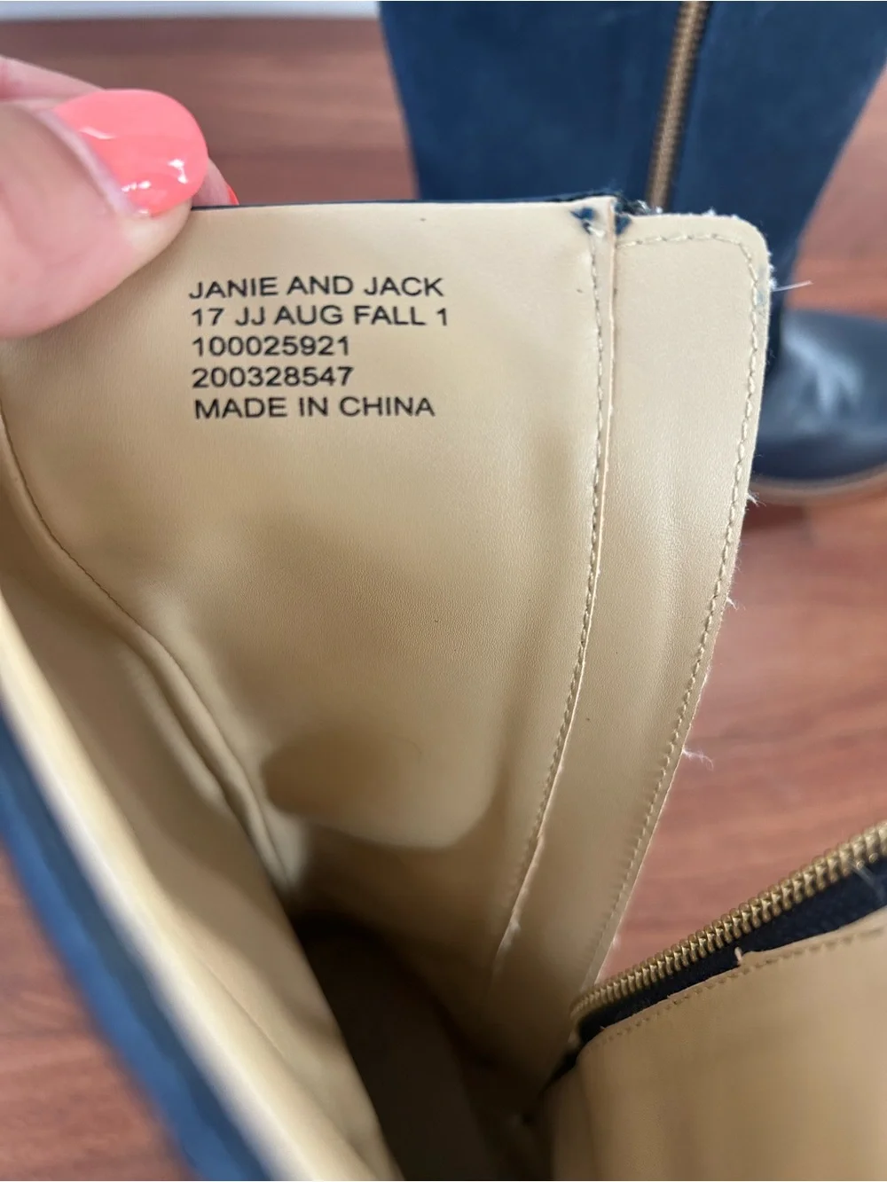 Janie and Jack Navy Leather Riding Boots SZ 13 Equestrian Preppy Classic Tall